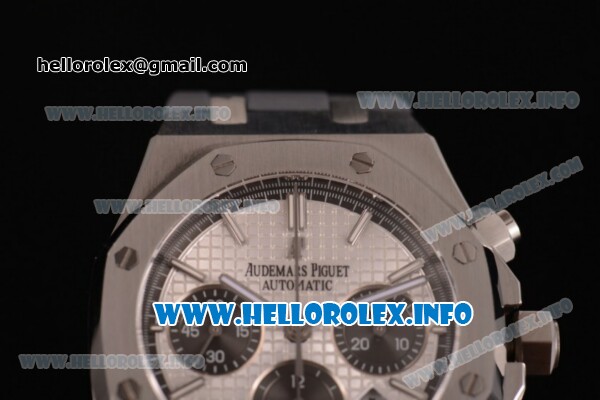 Audemars Piguet Royal Oak QE II CUP 2015 Limited Edition Chrono Swiss Valjoux 7750 Automatic Steel Case with White Dial Stick Markers and Grey Rubber Strap (EF) - Click Image to Close